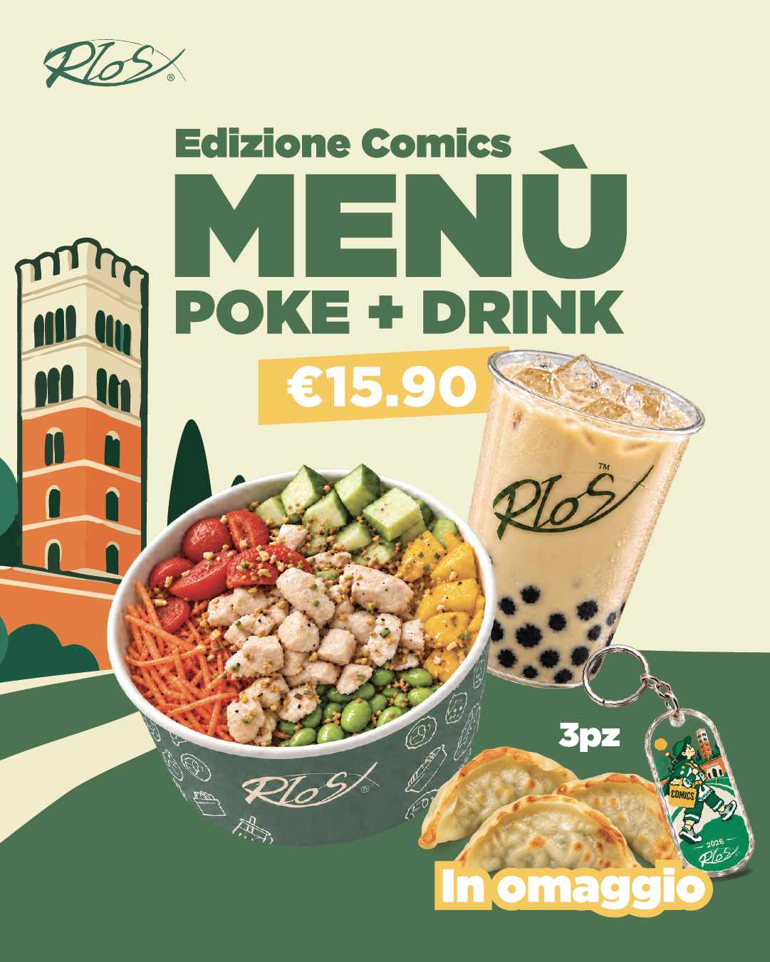 Edizione Comics: menù poke e drink €15.90, tre pezzi in omaggio