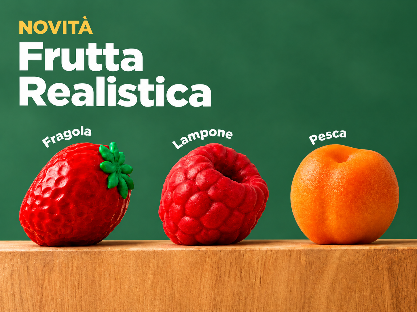 Novità Frutta Realistica: fragola, lampone e pesca